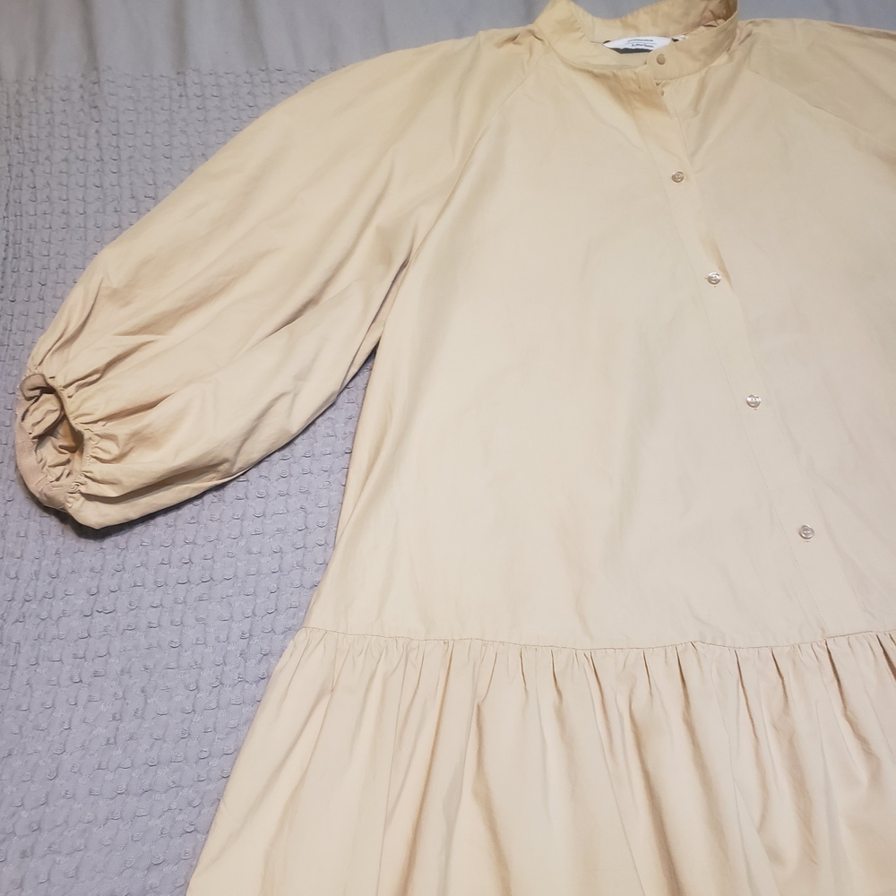 & Other Stories Stockholm Atelier Tiered Button-Up Puff Sleeve Mini Dress L - Picture 7 of 12